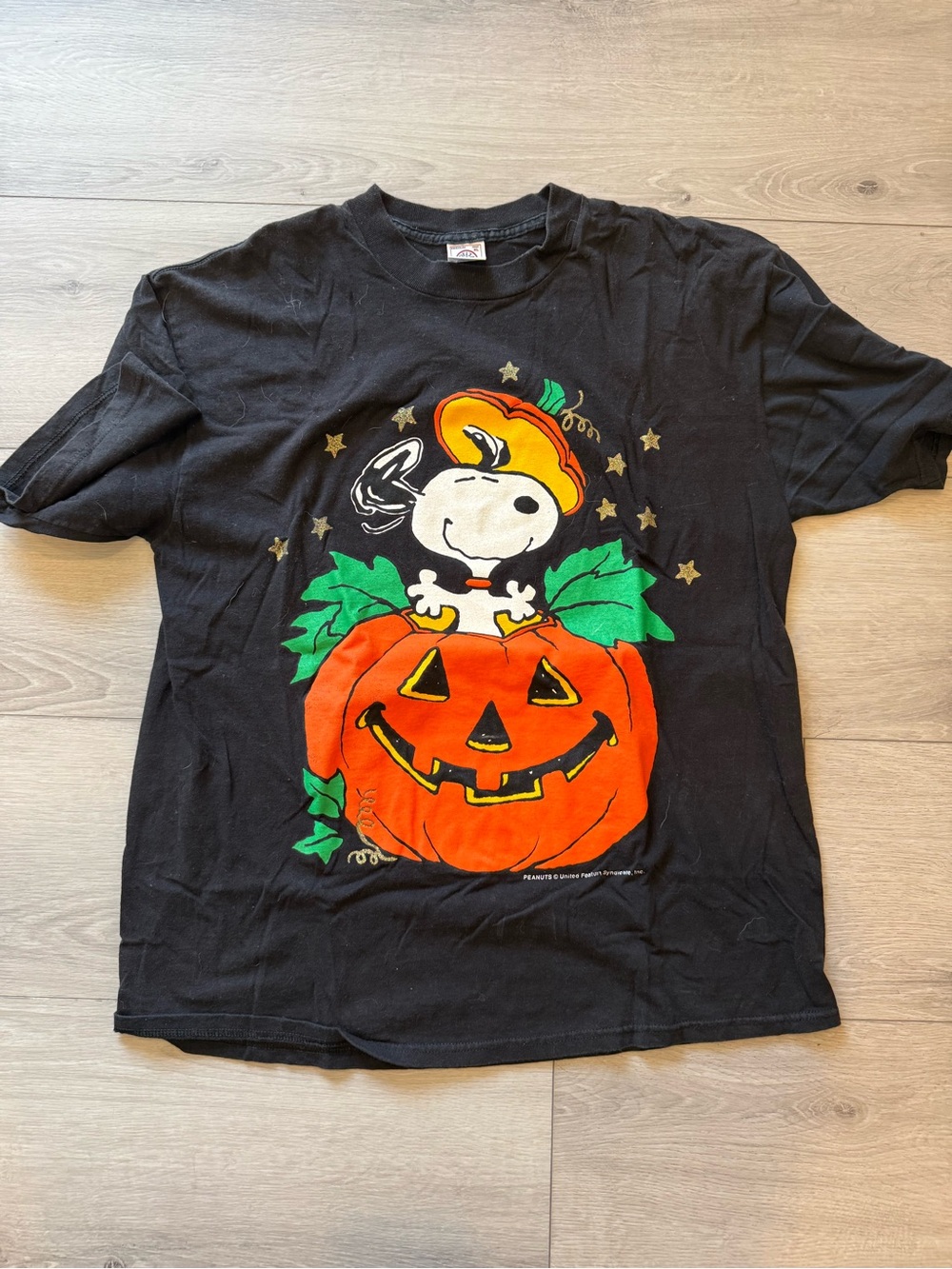 Peanuts Snoopy Pumpkin Halloween Tee - Black & Orange